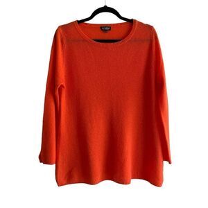 ESTHEME CASHMERE Orange Cashmere Long Sleeve Sweater M